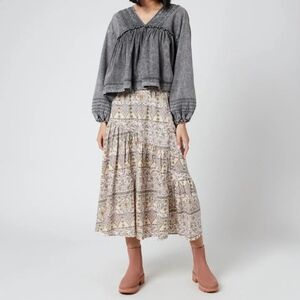 FREE People denim peplum top size XS